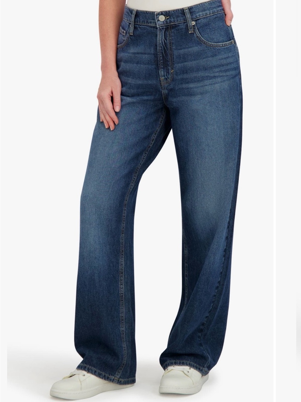 Lucky Brand Women's Wide Leg Jeans in Dark Blue Wash